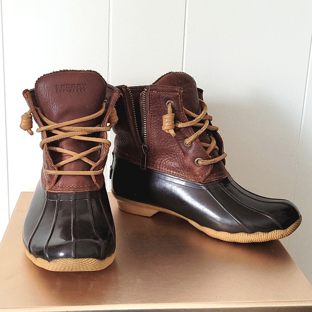 Sperry Top-Sider, size 5, waterproof Rubber boots, upper leather, brown